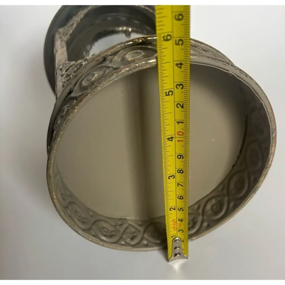 Vintage Decorative  Round Antique Gold Metal & Glass 16